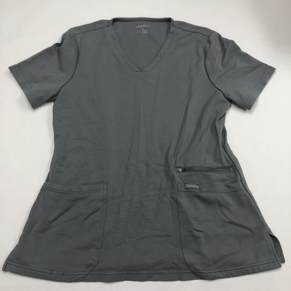 Jaanuu grey v-neck scrub top Style #J96202 - Picture 1 of 2